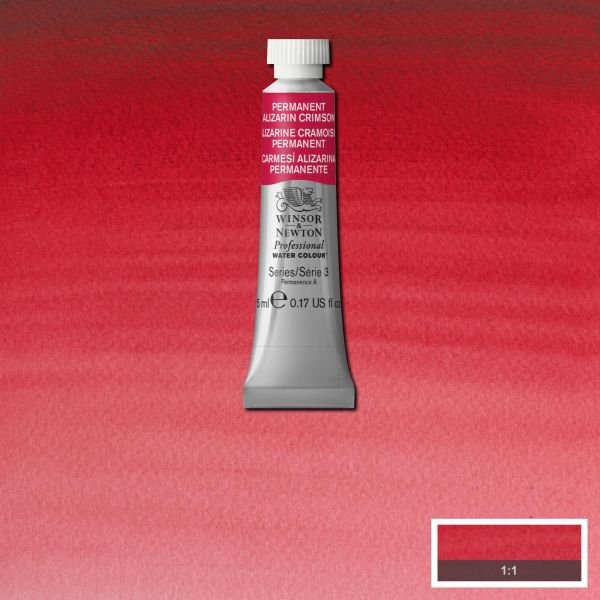 Tube d’aquarelle 5mL extra-fine Winsor & Newton Pro – Alizarine cramoisie permanente 466 Série 3