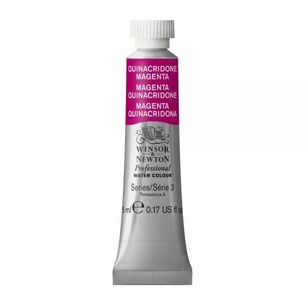 Tube d’aquarelle 5mL extra-fine Winsor & Newton Pro – Magenta Quinacridone 545 Série 3