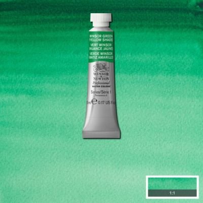 Tube d’aquarelle 5mL extra-fine Winsor & Newton Pro – Vert Winsor (nuance jaune) 721 Série 1