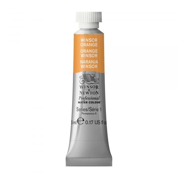 Tube d’aquarelle 5mL extra-fine Winsor & Newton Pro – Orange Winsor 724 Série 1