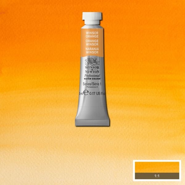 Tube d’aquarelle 5mL extra-fine Winsor & Newton Pro – Orange Winsor 724 Série 1