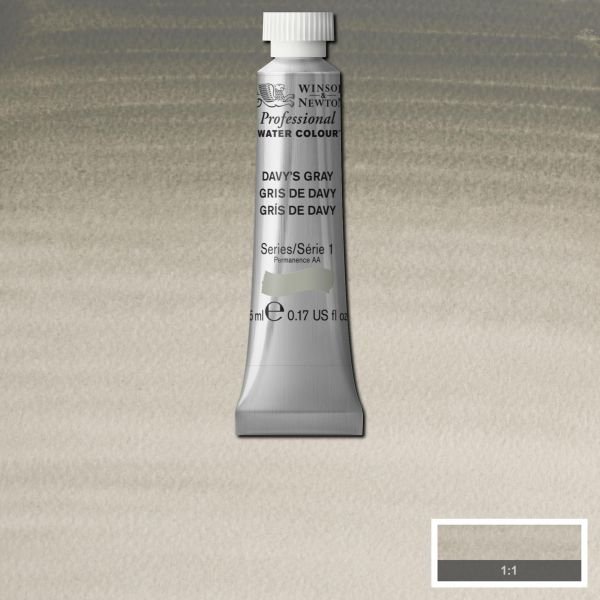 Tube d’aquarelle 5mL extra-fine Winsor & Newton Pro – 217 Gris Davy Série 1