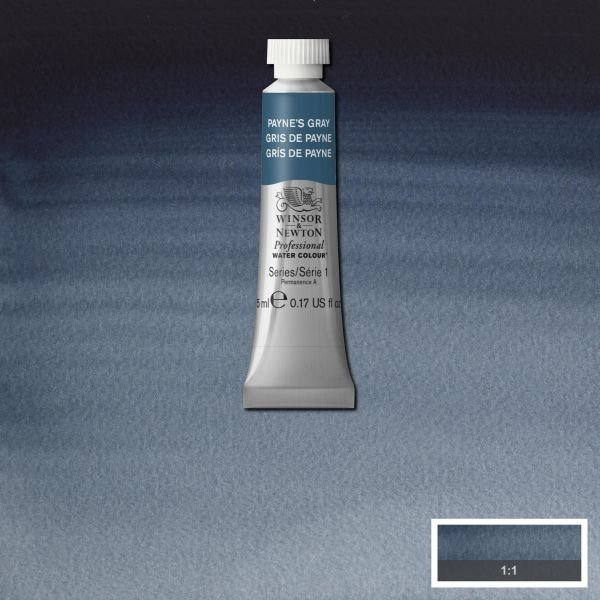 Tube d’aquarelle 5mL extra-fine Winsor & Newton Pro – Gris de Payne 465 Série 1