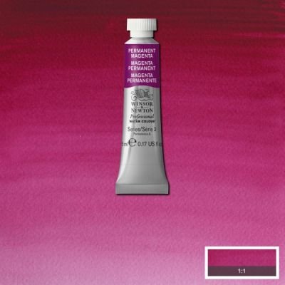 Tube d’aquarelle 5mL extra-fine Winsor & Newton Pro – Magenta permanent 489 Série 3