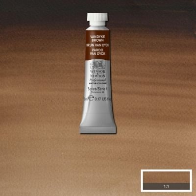 Tube d’aquarelle 5mL extra-fine Winsor & Newton Pro – Brun van Dyck 676 Série 1