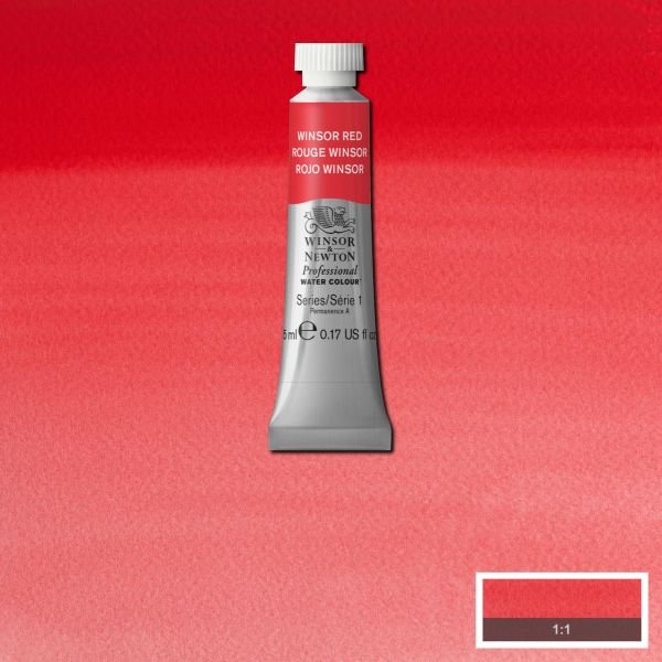 Tube d’aquarelle 5mL extra-fine Winsor & Newton Pro – Rouge Winsor 726 Série 1