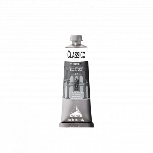 Tube de peinture à l’huile 60mL Classico extra-fine – Blanc de titane-zinc