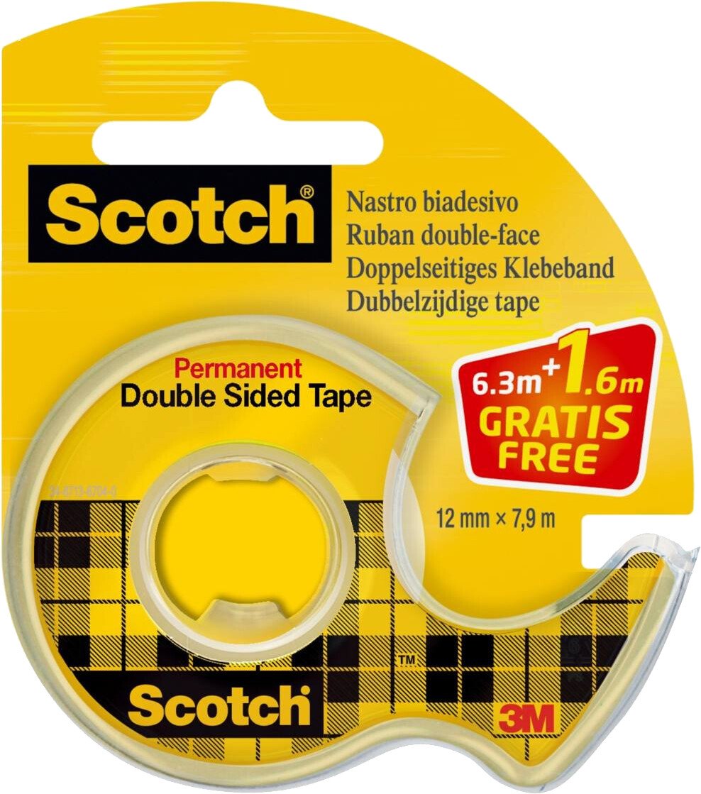 Rouleau adhésif double face Scotch 12mm x 7,9m
