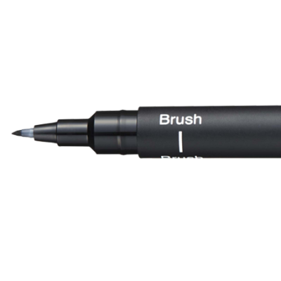 Feutre Uni-Pin noir pointe brush (pinceau)