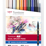 Boîte de 10 feutres Tombow Brush Pen – Manga 1