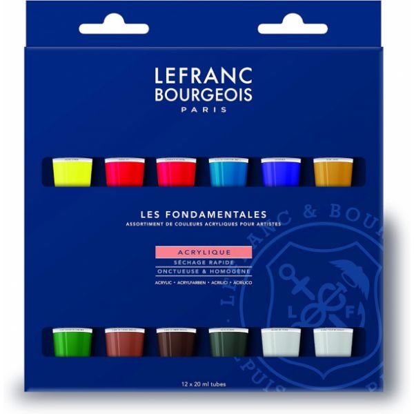 Pack de 12 tubes d&rsquo;acrylique fine 20mL Lefranc Bourgeois – les fondamentales
