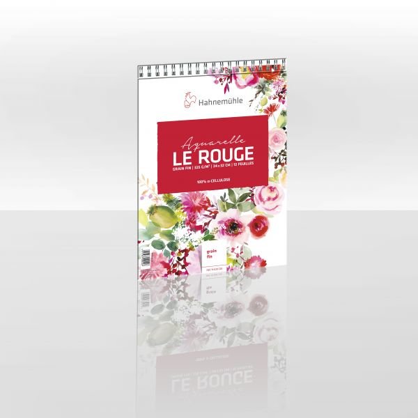 Bloc aquarelle Le Rouge 24x32cm avec spirales